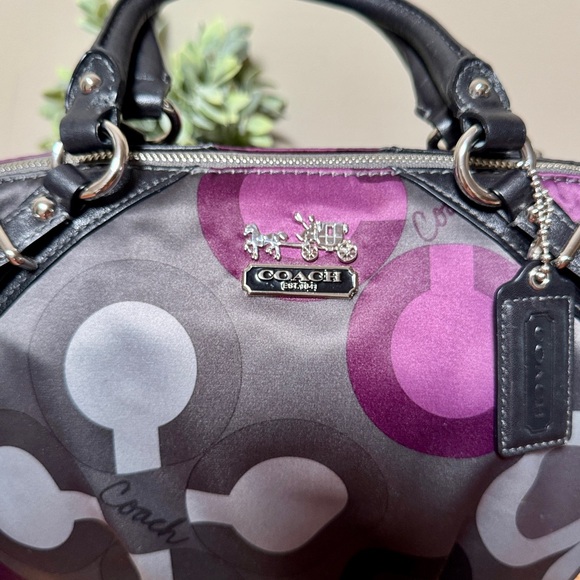 Coach Madison Sophia Sateen Clover Purse Handbag Satchel - Picture 5 of 9